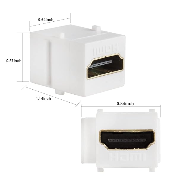 Exiron Exiron 4K HDMI Keystone Jack Coupler - 4K 120Hz HDMI Connector (White) for High-Quality Video - View 6 of 9