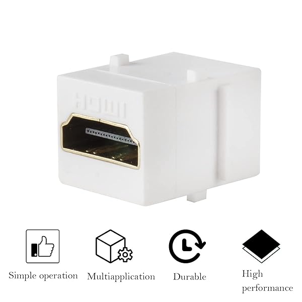 Exiron Exiron 4K HDMI Keystone Jack Coupler - 4K 120Hz HDMI Connector (White) for High-Quality Video - View 7 of 9