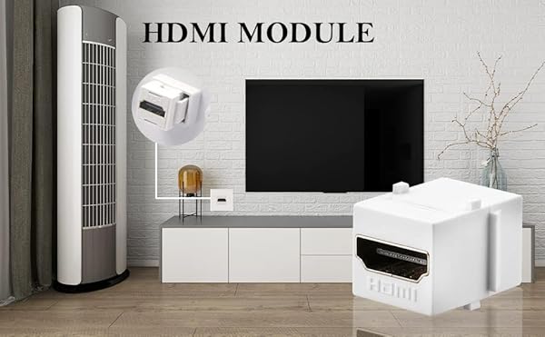 Exiron Exiron 4K HDMI Keystone Jack Coupler - 4K 120Hz HDMI Connector (White) for High-Quality Video - View 9 of 9