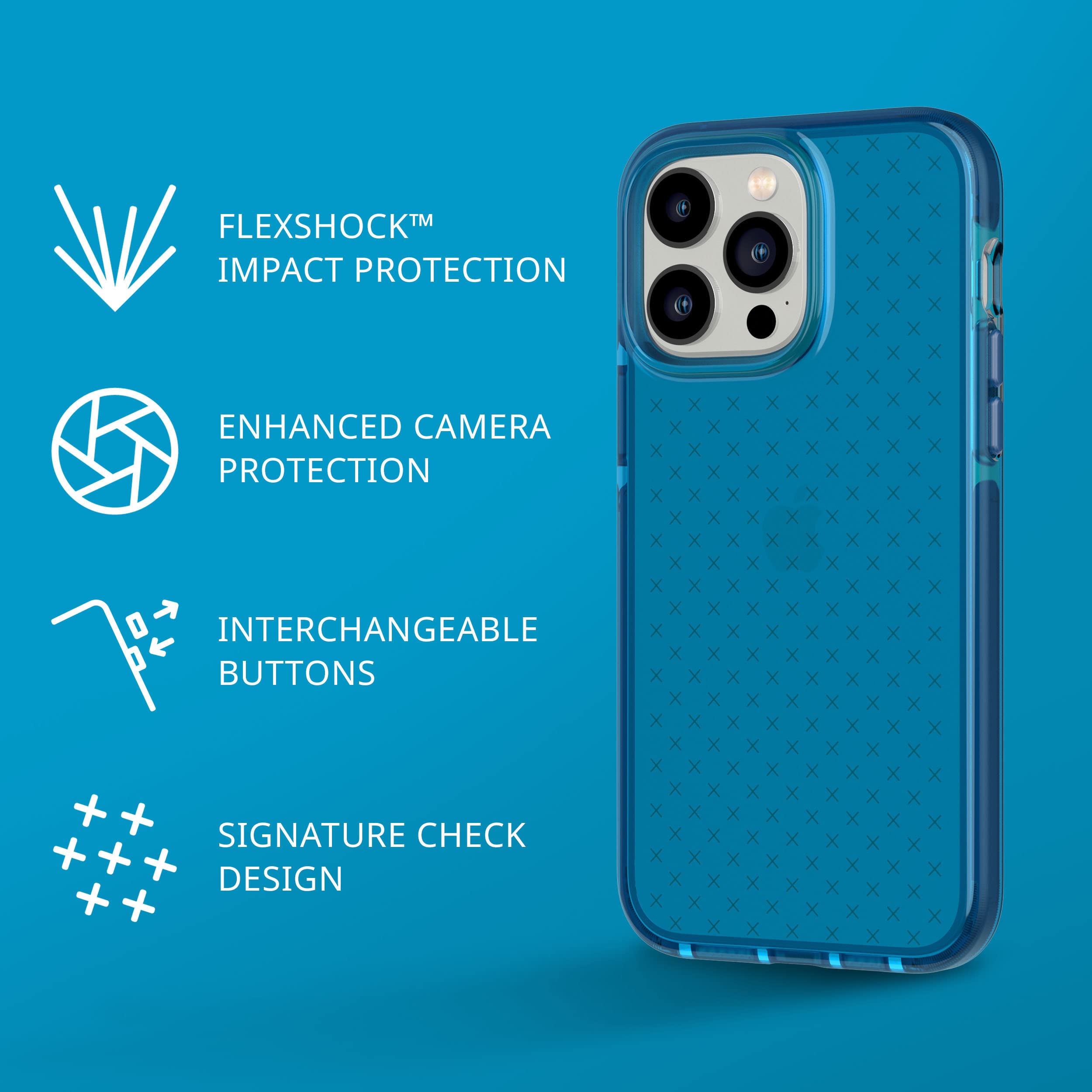 Tech21 iPhone 14 Pro Max Evo Check Slim Shock Absorbing Phone Case with 16ft FlexShock Multi Drop Protection and Extra Buttons - View 2 of 6