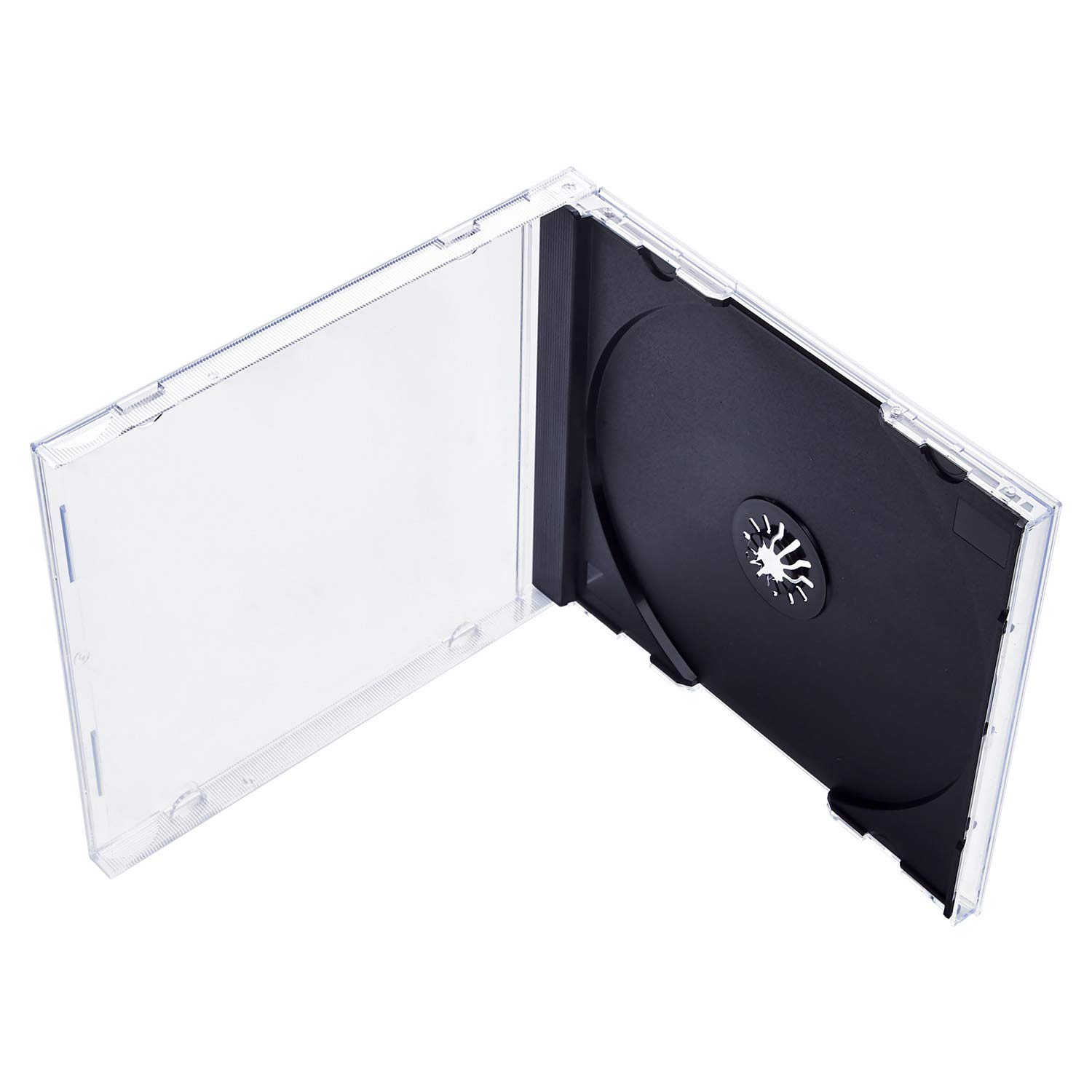 Maxtek Maxtek 10.4 mm Standard Clear CD Jewel Case with Black Tray 10 Pack for Optimal Storage and Protection - View 3 of 5