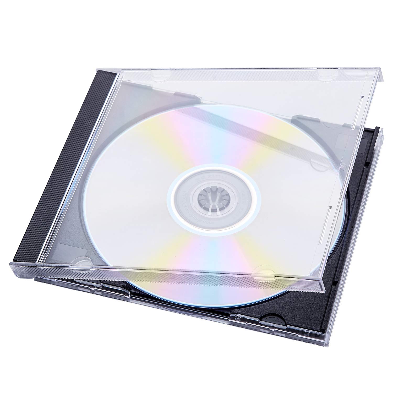 Maxtek Maxtek 10.4 mm Standard Clear CD Jewel Case with Black Tray 10 Pack for Optimal Storage and Protection - View 4 of 5