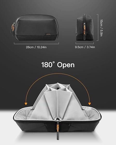 Inateck Inateck Electronics Organizer Travel Case Large Water-resistant Tech Pouch for Cables Chargers and Accessories Black - View 4 of 10