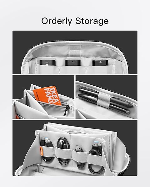 Inateck Inateck Electronics Organizer Travel Case Large Water-resistant Tech Pouch for Cables Chargers and Accessories Black - View 6 of 10