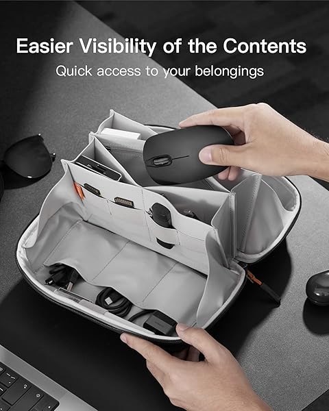 Inateck Inateck Electronics Organizer Travel Case Large Water-resistant Tech Pouch for Cables Chargers and Accessories Black - View 9 of 10