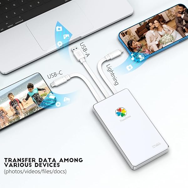 iDiskk iDiskk 2TB MFi Certified External Hard Drive: Fast Backup for iPhone, iPad, MacBook & Android - Perfect for Photos & Videos - View 8 of 9