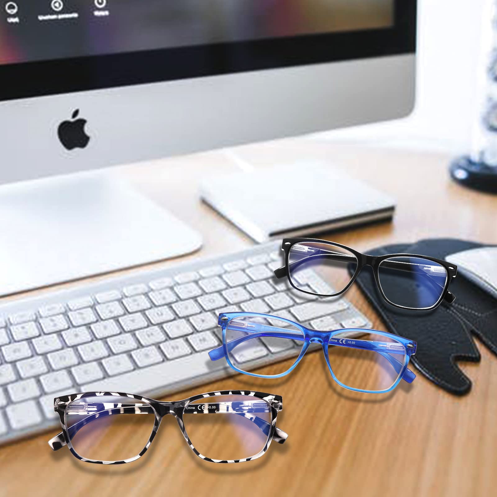 MAEOWN 6 Pack Blue Light Blocking Reading Glasses for Women Adjustable Lightweight Frame Computer Readers 2.00 Strength - View 6 of 7