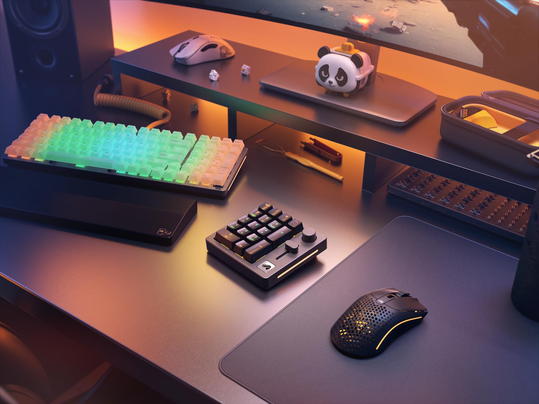 Glorious GMMK Mechanical Numpad: 10-Key USB Keypad with RGB, Hot Swappable, Volume Control - Wired & Bluetooth for Laptops - View 4 of 9