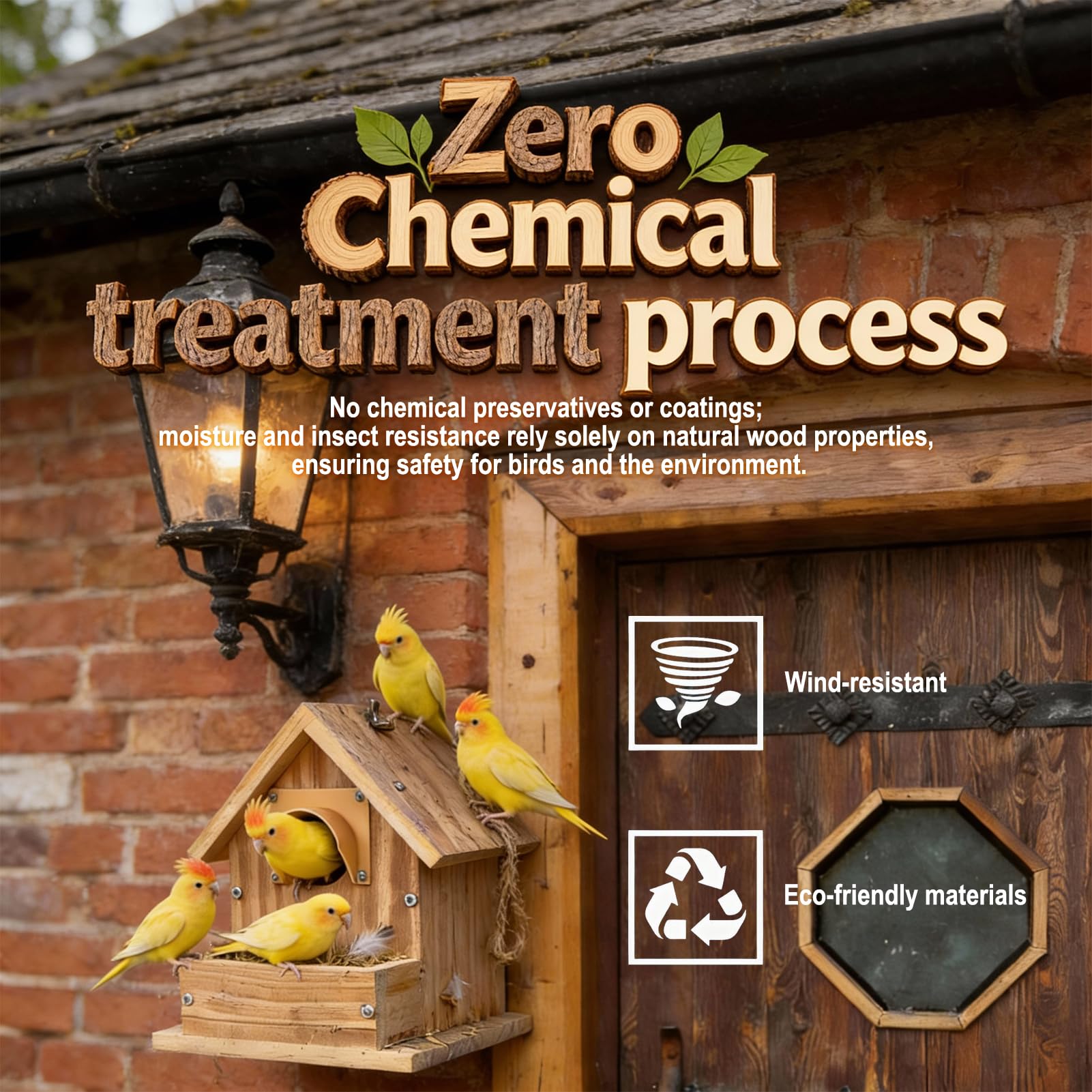 Paiaojia DIY Outdoor Wooden Bird House Kit for Easy Assembly Perfect for Backyard Patio Decor and Bird Nesting 4.6 Inches with Bolt Driver - View 3 of 8