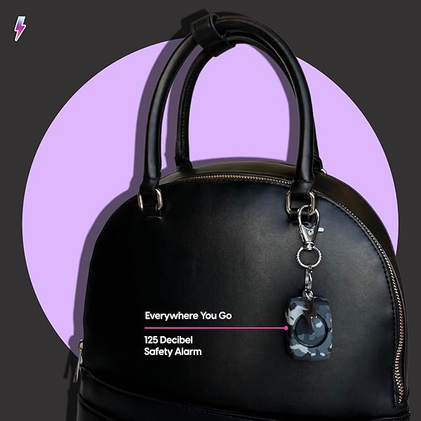 BLINGSTING Blingsting Personal Safety Alarm for Women 125 Decibel Loud Self Defense Alarm with LED Light Keychain Clip TSA Approved Grey Camo - View 6 of 9