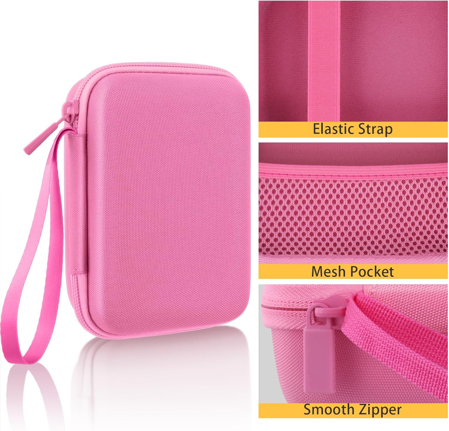 co2CREA co2CREA Hard Travel Case for Fujifilm Instax Mini Link 3 2 1 Smartphone Printer All Pink Durable Protection - View 5 of 9