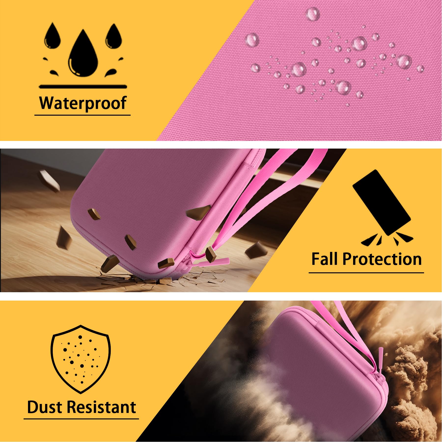 co2CREA co2CREA Hard Travel Case for Fujifilm Instax Mini Link 3 2 1 Smartphone Printer All Pink Durable Protection - View 7 of 9