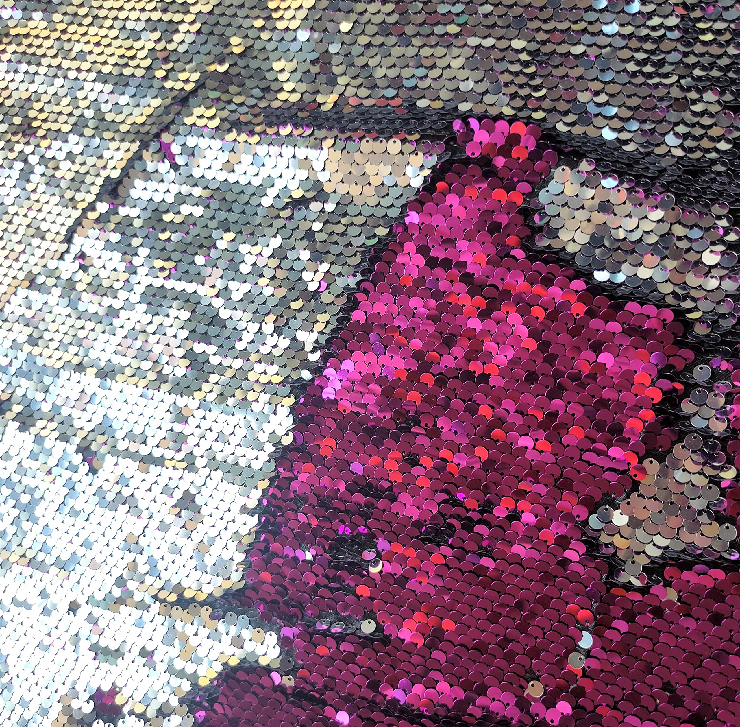 penepico Sensory Wall Sequin Flip Fabric for Kids Large Sequins Tactile Materials for Classroom Calming Corner 1 yd Purple Silver - View 4 of 4