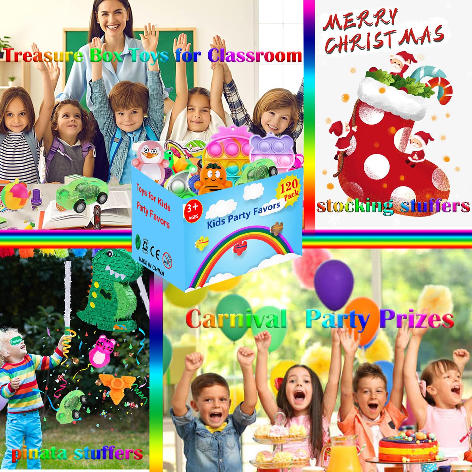 Dilycery Dilycery 120 Pcs Party Favors Toy for Kids Treasure Box Carnival Prizes Classroom Rewards Christmas Stocking Stuffers Goodie Bag Fillers - View 7 of 7