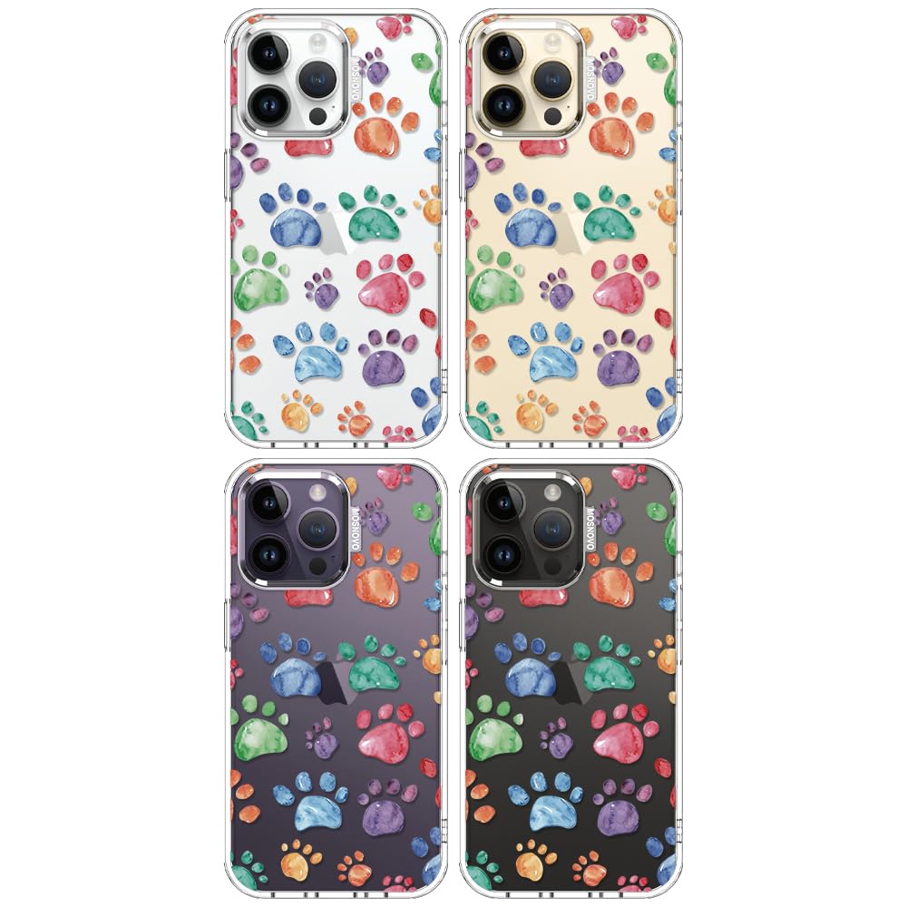 MOSNOVO iPhone 14 Pro Max Case Clear TPU Shockproof Bumper with Dog Paw Design 6.6 ft Drop Impact Anti Peel Off Tech 6.7 Inch Cover - View 3 of 6