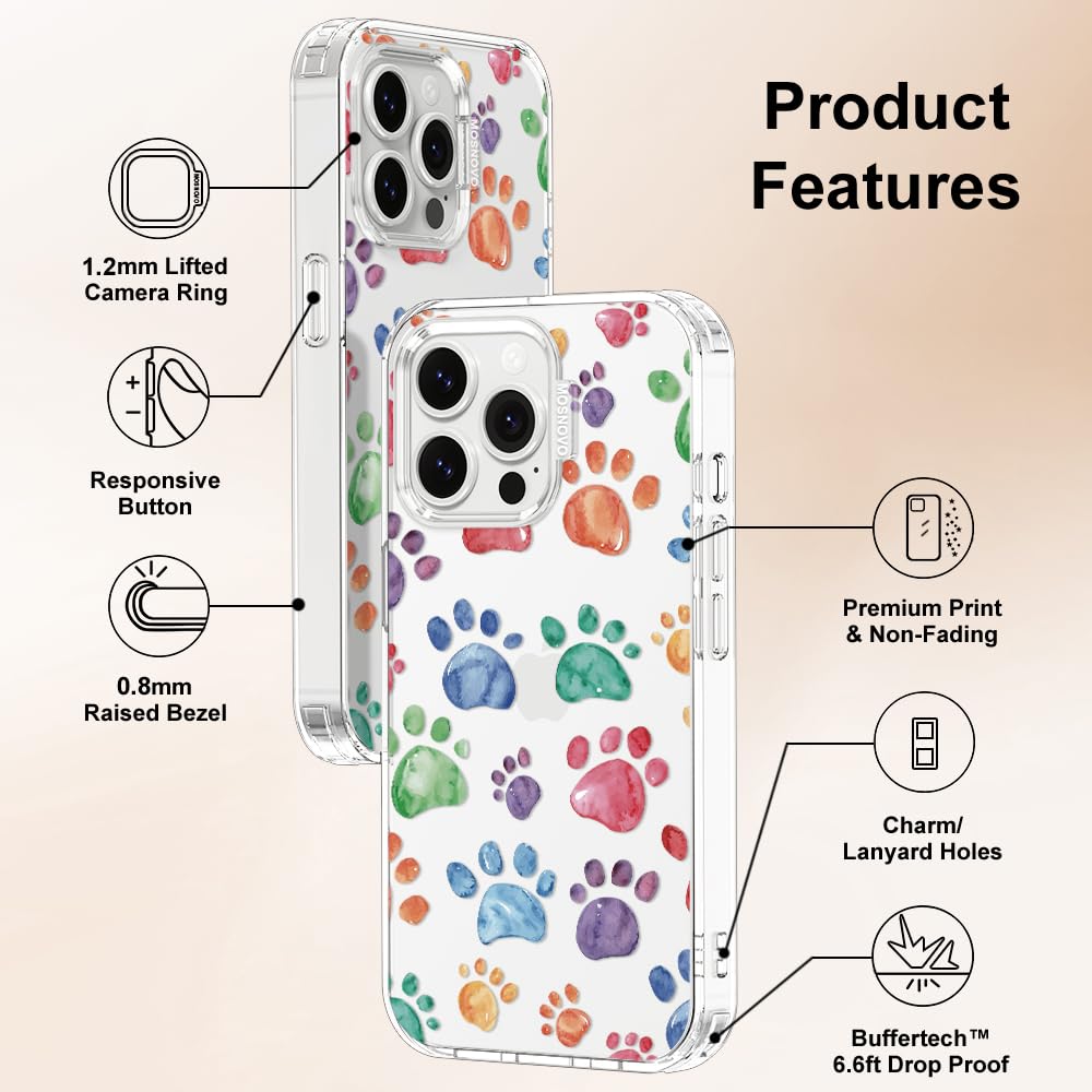 MOSNOVO iPhone 14 Pro Max Case Clear TPU Shockproof Bumper with Dog Paw Design 6.6 ft Drop Impact Anti Peel Off Tech 6.7 Inch Cover - View 6 of 6