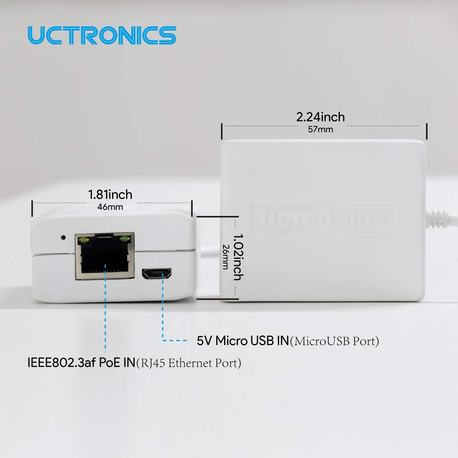UCTRONICS UCTRONICS Ethernet and Power Adapter for Raspberry Pi Zero Micro USB Compatible with Fire TV Stick Chromecast Google Mini IEEE 802.3af - View 2 of 6