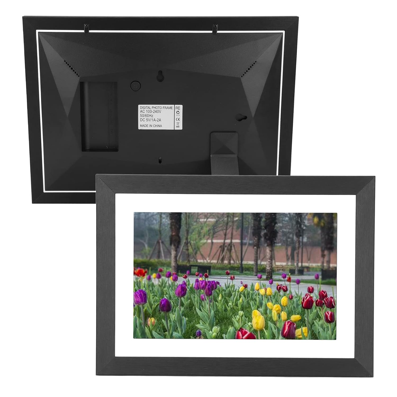 Sanpyl 10.1 Inch Digital Picture Frame HD Touch Screen Smart Cloud Photo Frame 12GB Memory Auto Rotating Share Moments via Frameo APP Black Wood - View 5 of 9