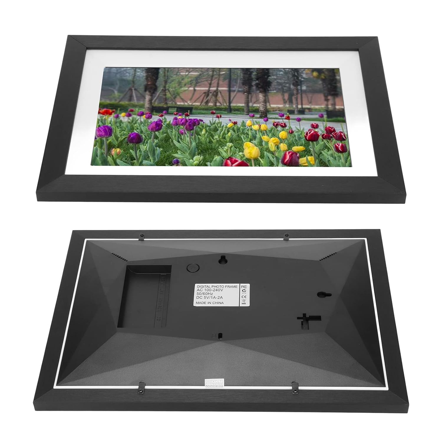 Sanpyl 10.1 Inch Digital Picture Frame HD Touch Screen Smart Cloud Photo Frame 12GB Memory Auto Rotating Share Moments via Frameo APP Black Wood - View 6 of 9