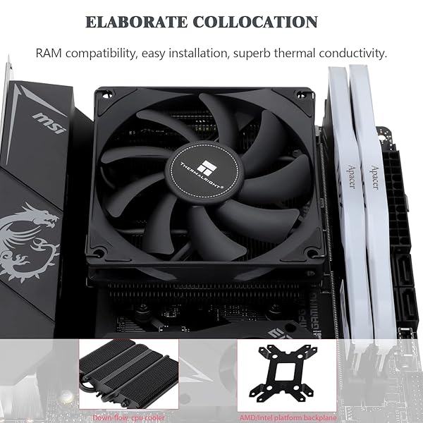 Thermalright Thermalright AXP90 X36 Black Low Profile CPU Cooler - Slim 36mm Heatsink for AMD & Intel CPUs - View 6 of 10
