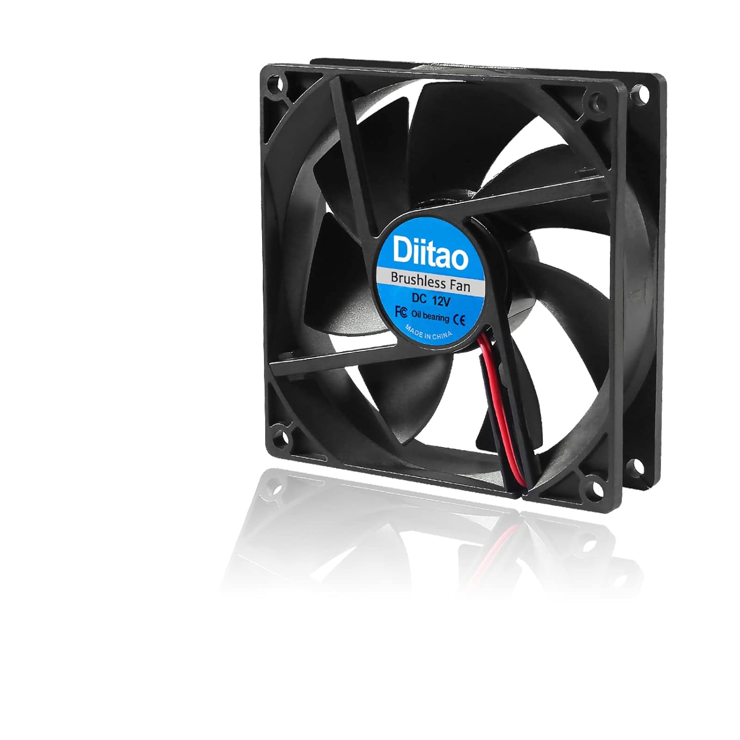 Diitao Diitao 2pcs 9225 12V Brushless DC Cooling Fan 92x92x25mm High Airflow for PC Case CPU Coolers Radiators 2000RPM 2 Pin - View 2 of 9