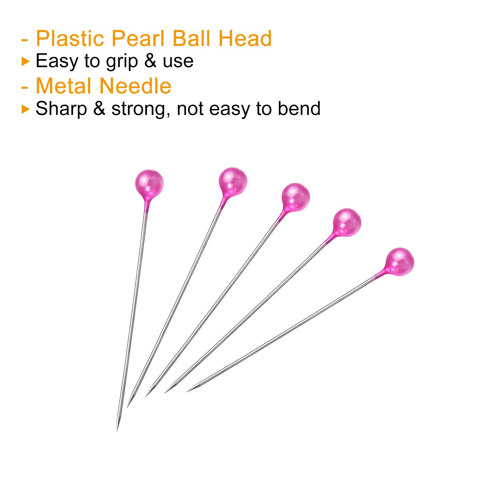 PATIKIL PATIKIL Pearlized Sewing Pins Set Stainless Steel Ball Head Needle Straight Quilting Pins for Dressmaker Decorations Golden - View 4 of 5