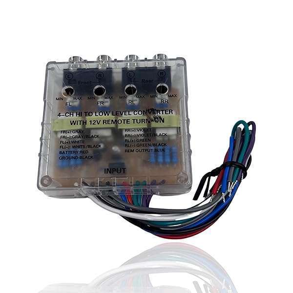 AUDIOTEK Audiotek 4 Channels Car Audio Hi Low High to Low Impedance RCA Line Converter for Car Receiver and Amplifier + Built-in Remote Turn-On, Ground Loop Isolator - at-HL5 - View 4 of 8