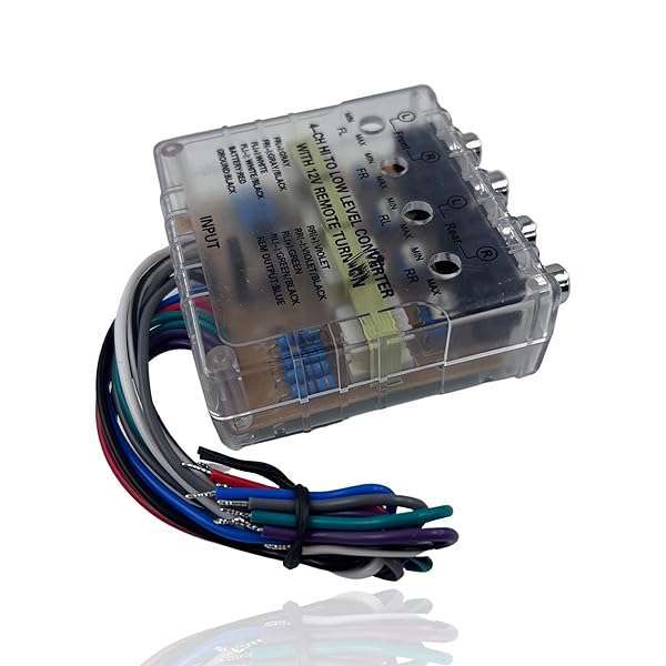 AUDIOTEK Audiotek 4 Channels Car Audio Hi Low High to Low Impedance RCA Line Converter for Car Receiver and Amplifier + Built-in Remote Turn-On, Ground Loop Isolator - at-HL5 - View 5 of 8