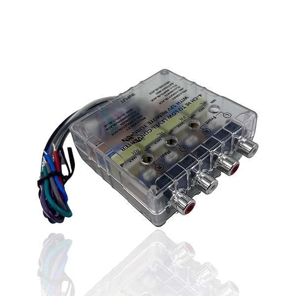 AUDIOTEK Audiotek 4 Channels Car Audio Hi Low High to Low Impedance RCA Line Converter for Car Receiver and Amplifier + Built-in Remote Turn-On, Ground Loop Isolator - at-HL5 - View 6 of 8