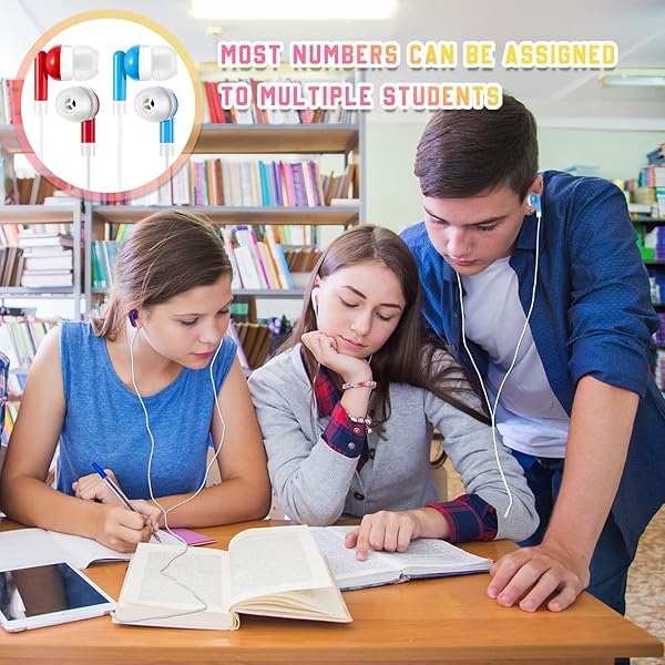 Macarrie 50 Pack Colorful Wire Earphones Macaron Colors Multi Colored Earbuds for Kids and Adults Compatible with Phone Computer Laptop School Use - View 7 of 9