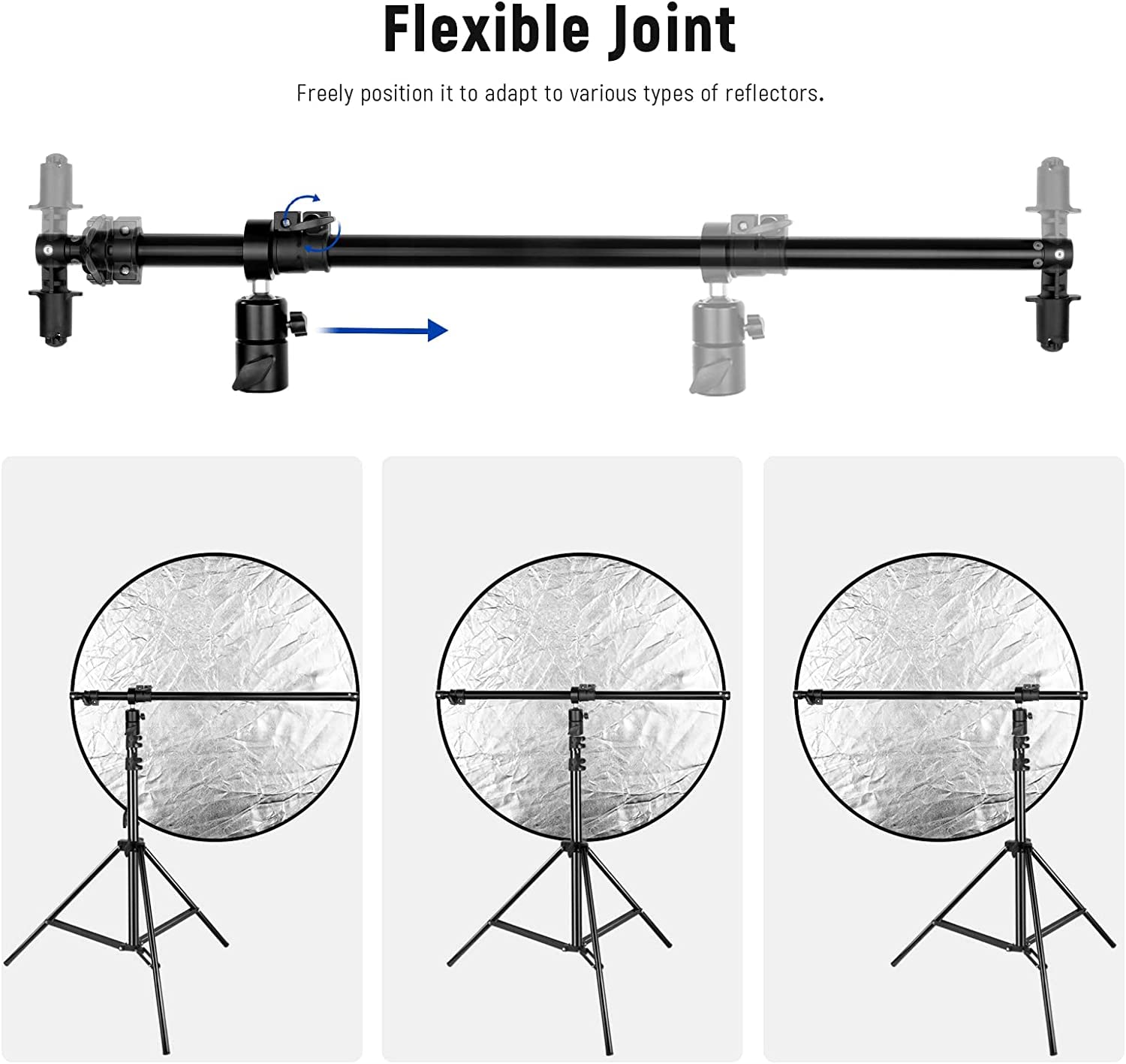 NEEWER NEEWER Extendable Reflector Holder Arm Telescopic Boom Arm 360 Degree Swivel Bracket for Product and Portrait Photography - View 3 of 7
