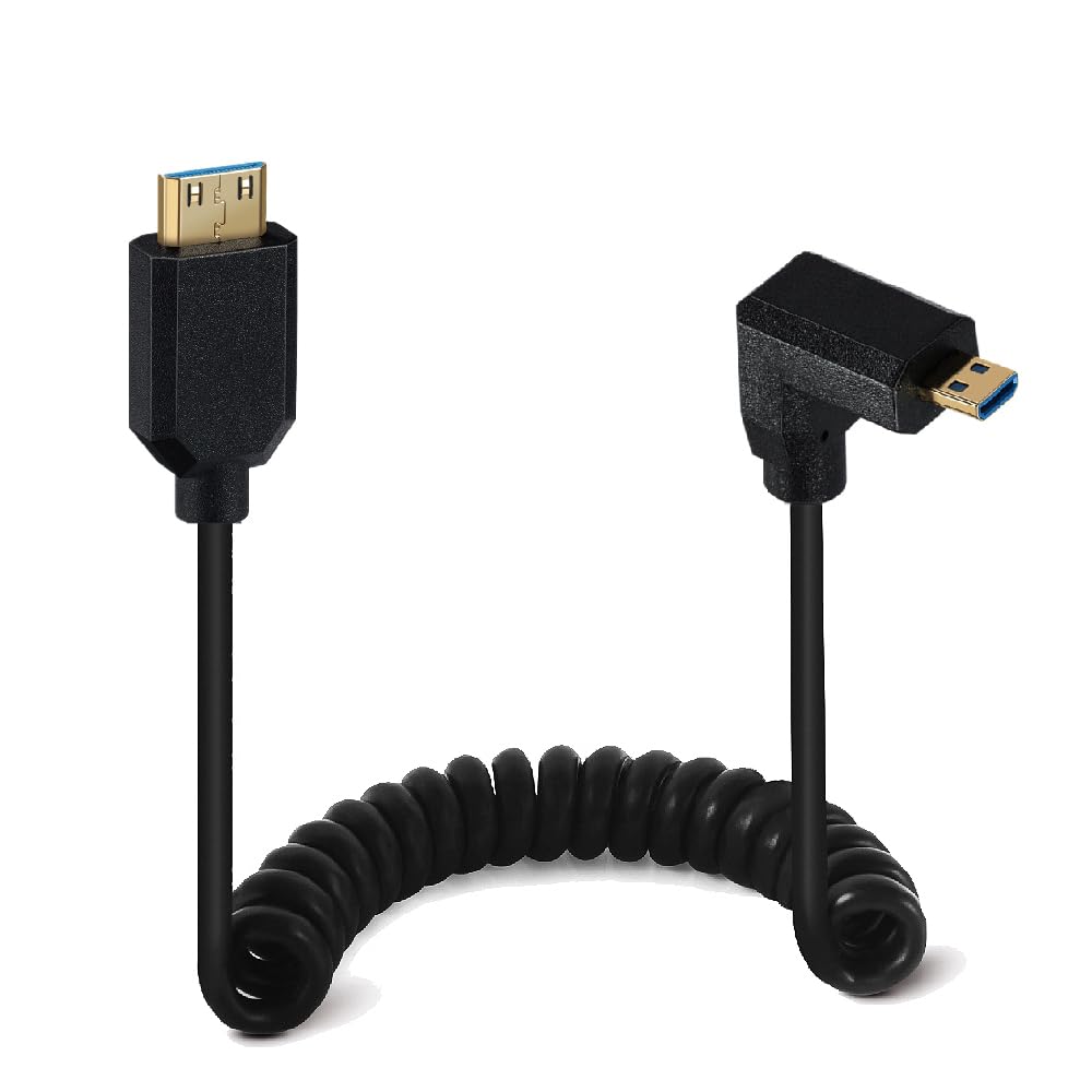 Kework Kework 4ft Micro HDMI to Mini HDMI 8K Coiled Cable Left Angle Adapter High Speed Ultra HD Dynamic HDR - View 7 of 9
