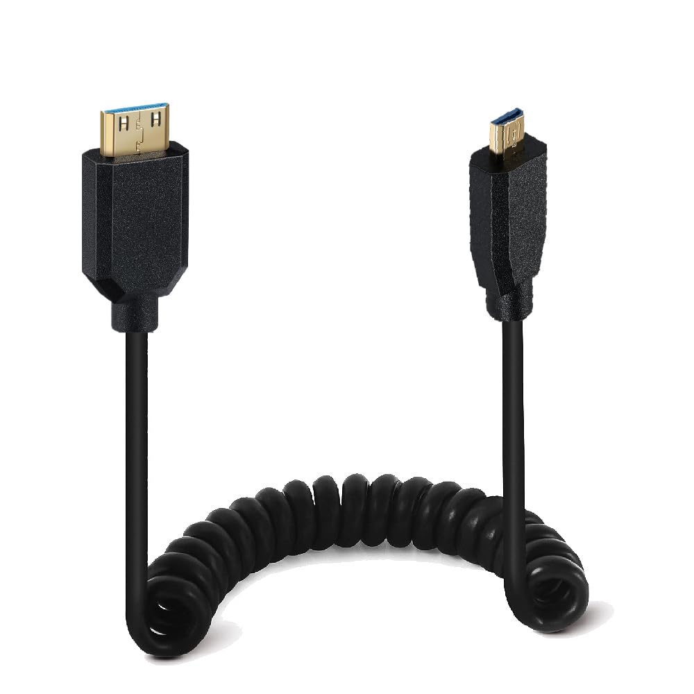 Kework Kework 4ft Micro HDMI to Mini HDMI 8K Coiled Cable Left Angle Adapter High Speed Ultra HD Dynamic HDR - View 9 of 9