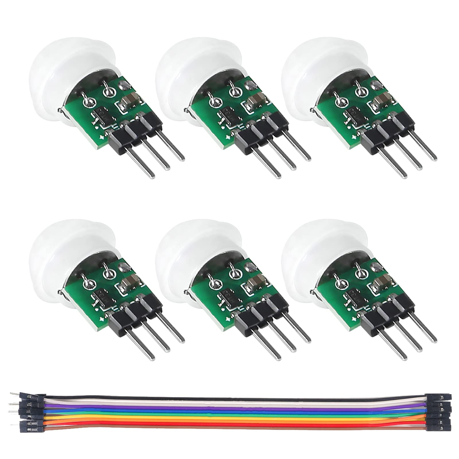 6PCS AM312 Mini Sensor Module Infrared Motion Automatic Detector DC 2.7 to 12V with 10pin Wire for Arduino