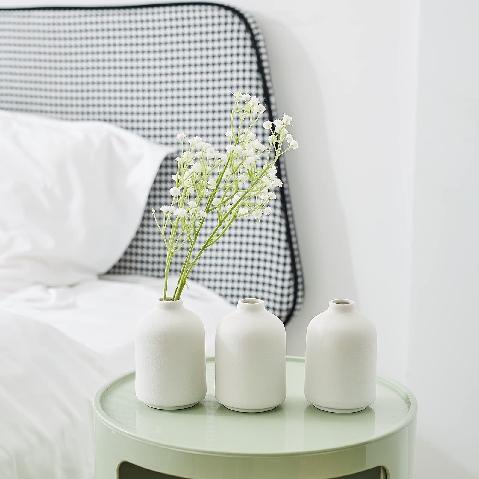 QUALLON Small White Ceramic Vases Set of 6 for Boho Decor and Centerpieces Ideal for Home Wedding and House Plants - View 7 of 9