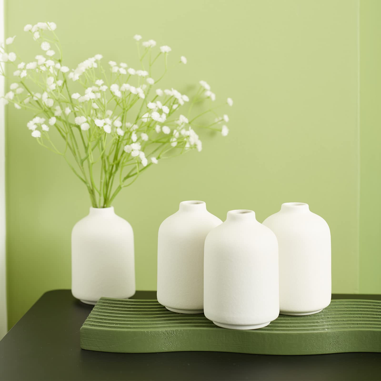 QUALLON Small White Ceramic Vases Set of 6 for Boho Decor and Centerpieces Ideal for Home Wedding and House Plants - View 8 of 9