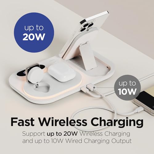 mooas mooas 4-in-1 Fast Wireless Charging Nightlight Clock for iPhone 15, Galaxy S24, AirPods & Apple Watch - Ultimate Charging Station - View 5 of 11