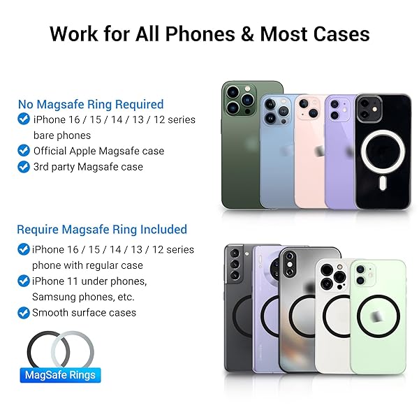 PROfezzion PROfezzion Magnetic Phone Holder for Car: Suction Cup & Vent Clip for iPhone 16/15/14/13 Pro Max & All Phones - View 9 of 10