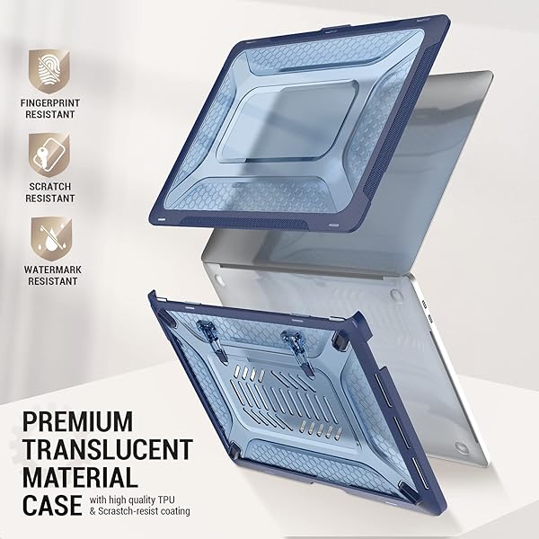 SEYMAC stock SEYMAC MacBook Pro 14 Inch Case with Shock Absorbing Protection Folding Stand and Mouse Pad Bag for Models A3112 A3185 A3401 A2918 A2992 2024 2021 Blue - View 5 of 8