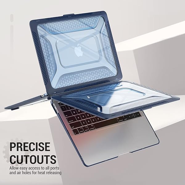 SEYMAC stock SEYMAC MacBook Pro 14 Inch Case with Shock Absorbing Protection Folding Stand and Mouse Pad Bag for Models A3112 A3185 A3401 A2918 A2992 2024 2021 Blue - View 6 of 8