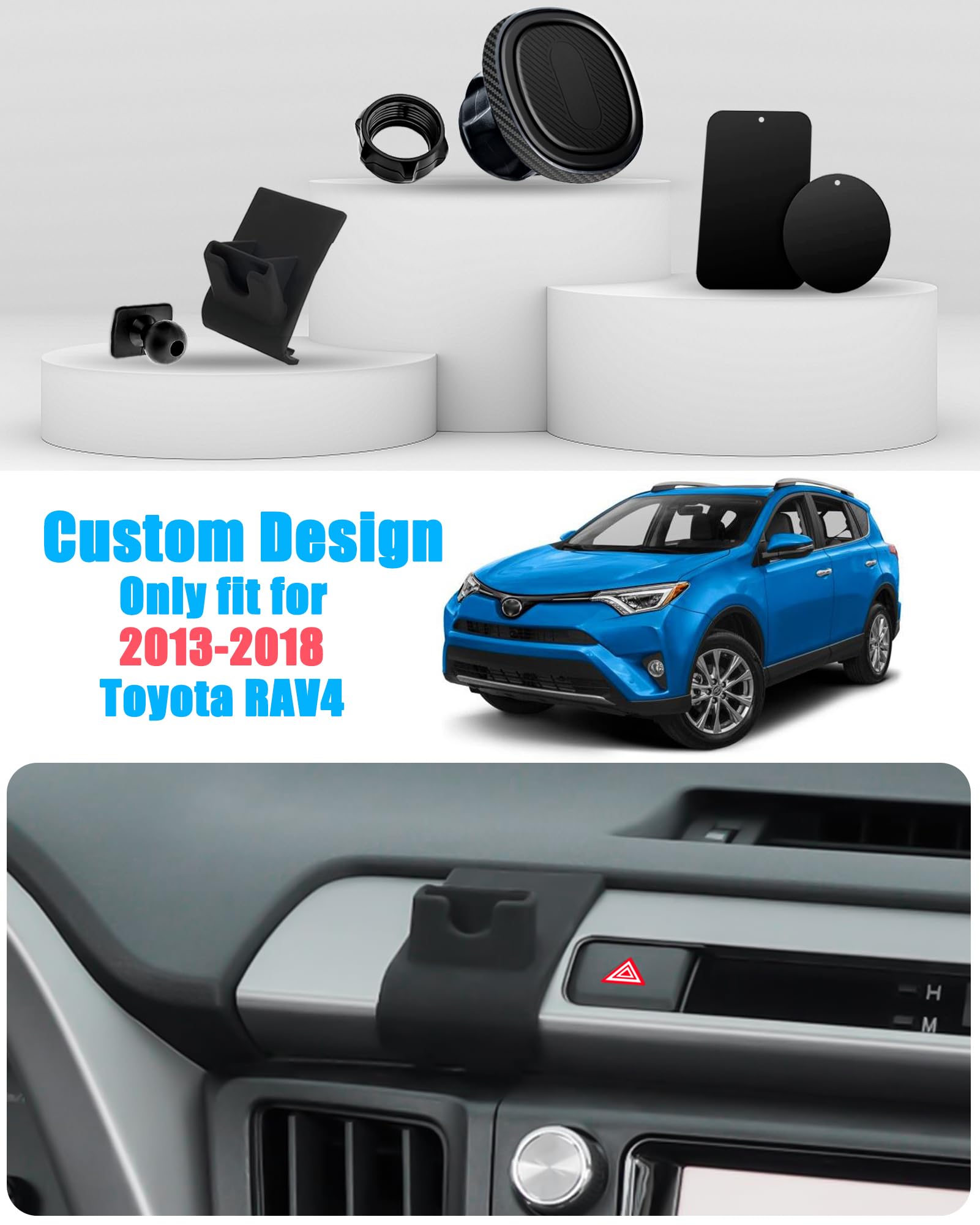 VE VE POWER Car Phone Holder, Air Vent Hands Free Adjustable Phone Stand, Auto Cradles Dashboard Mount for Toyota RAV4 2013-2018, Custom Magnetic - View 3 of 6