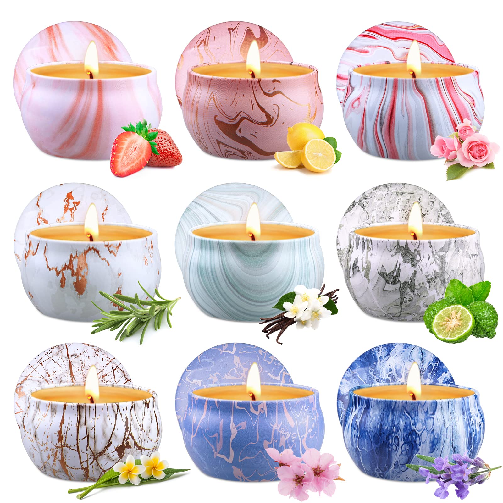 Scented Candles Gifts for Women, 2.5oz Aromatherapy Candles for Home Scented, Long Lasting Soy Wax Candle Sets for Women Gift,Small Candles for Gifts