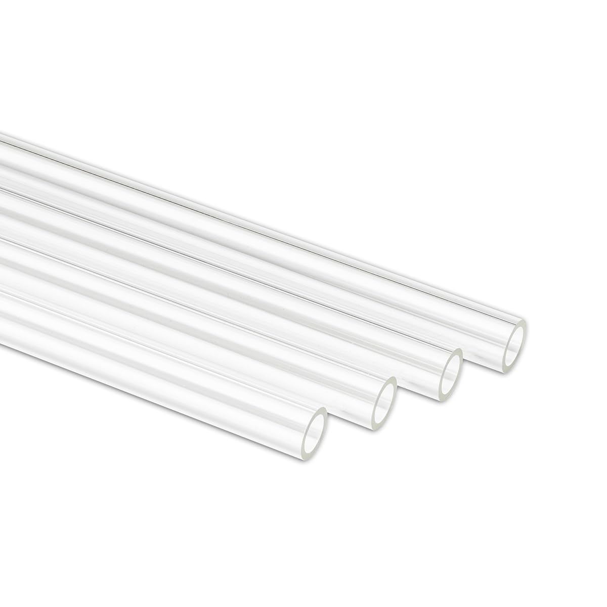 EKWB EK-Loop Acrylic Hard Tube 12mm OD 500mm Clear 4-Pack for Efficient Liquid Cooling Solutions
