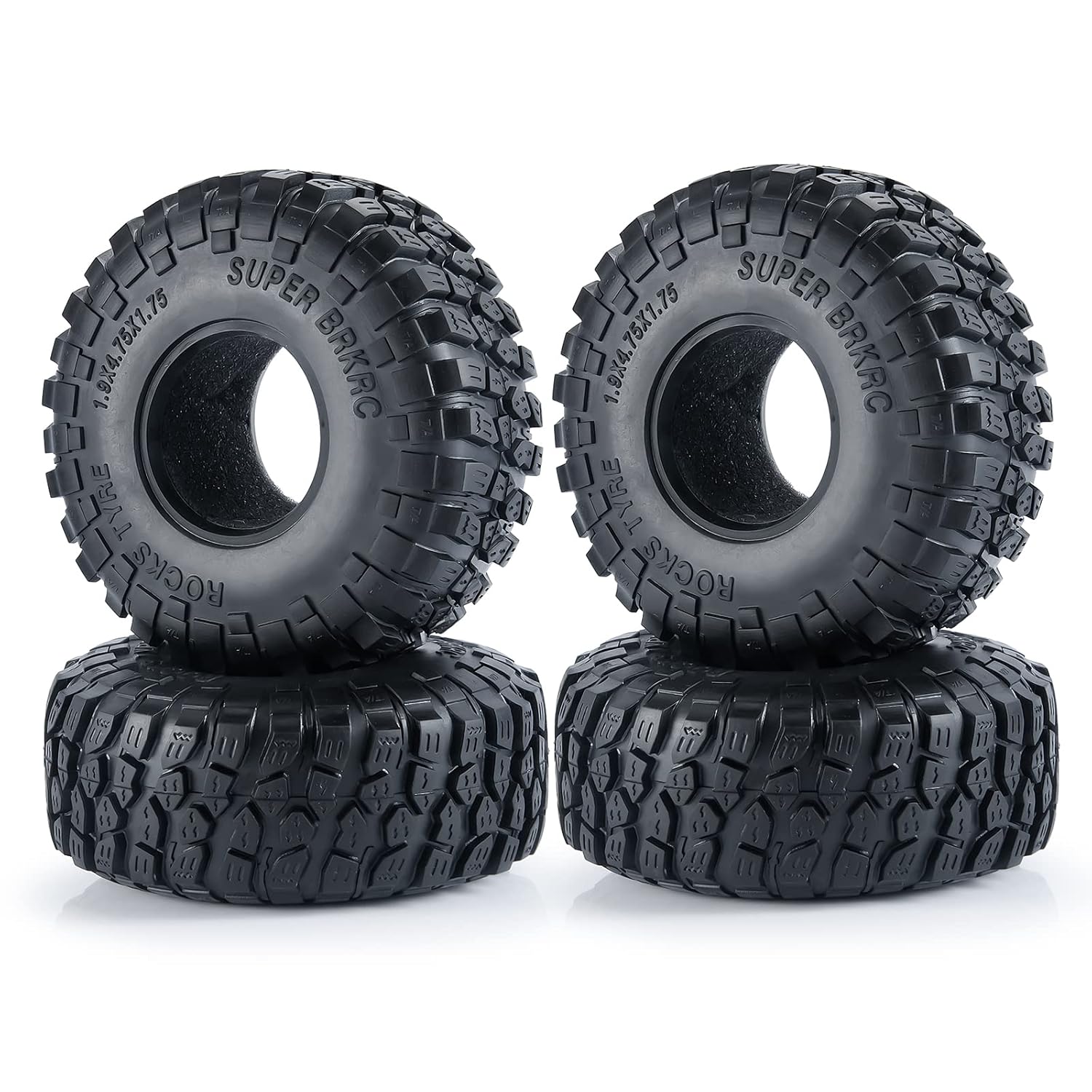 JHR JHR RC Tires 1.9inch Crawler Rubber Tyre Set for 1/10 Axial SCX10 TRX4 TRX6 120mm Wheel 4Pcs