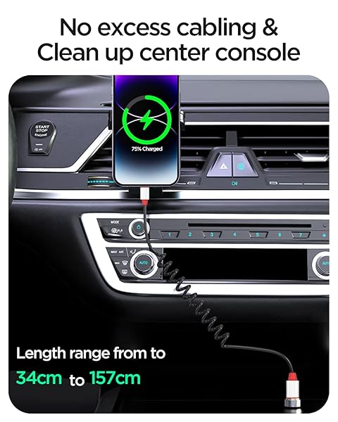 AICase AICase Coiled USB-C to Lightning Cable for Apple CarPlay PD Charging for iPhone 14 13 12 11 X XS XR 8 Plus and AirPods Pro - View 6 of 8