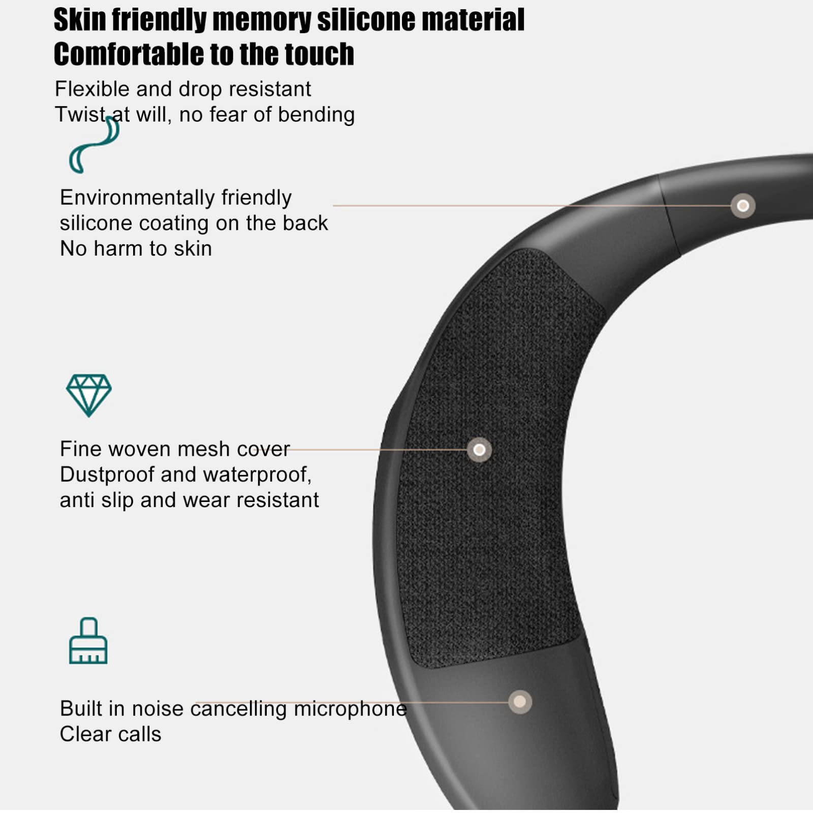 Yoidesu Yoidesu Neckband Portable Bluetooth Speakers Lightweight 3D Stereo Surround Sound Wearable Speaker for Outdoor Cycling and Hands-Free Calling - View 8 of 9