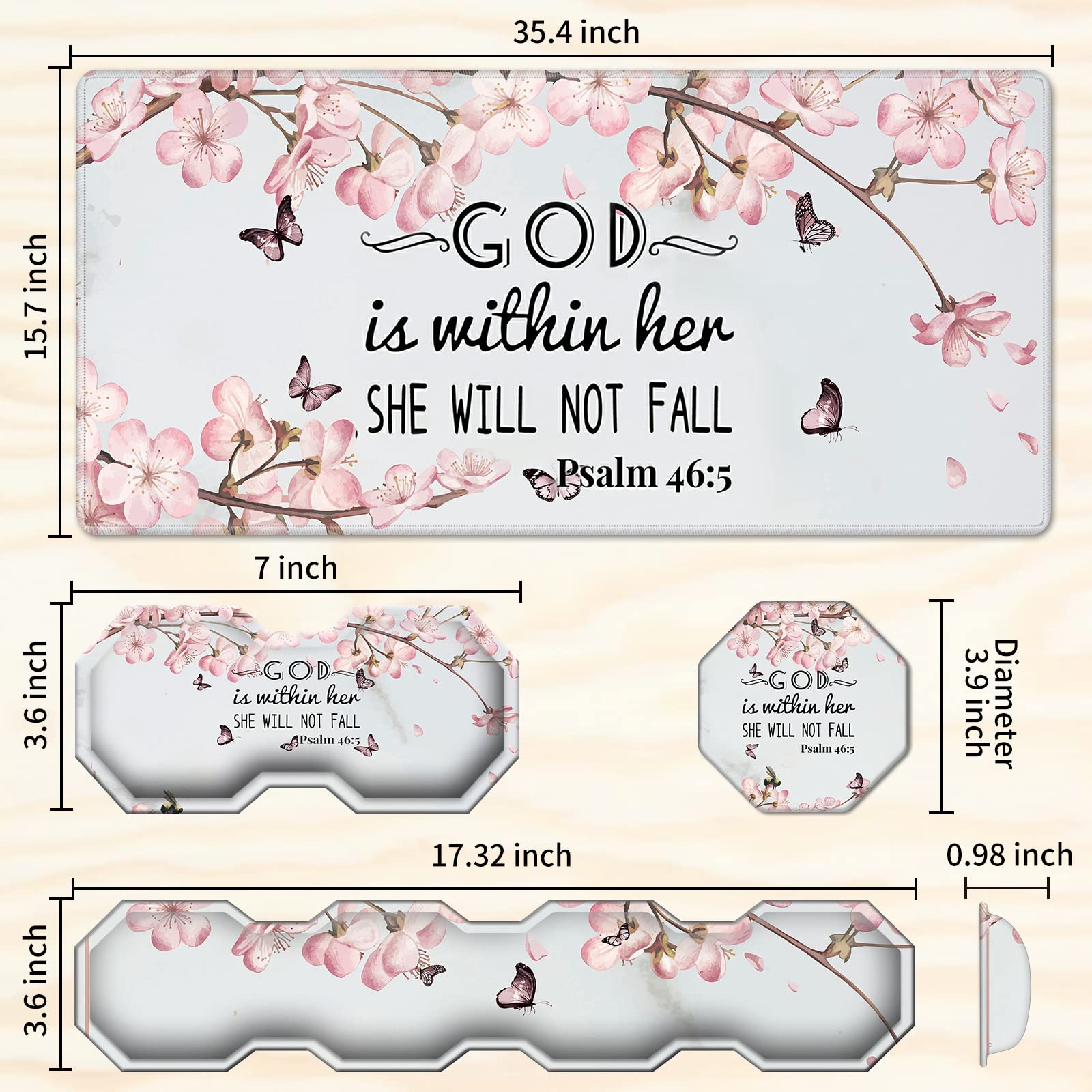 CGFGHHUY Gaming Mouse Pad Wrist Support and Desk Mat(35.4" x 15.7") and Keyboard Wrist Rest and Coasters 4 Pcs Set with Memory Foam Ergonomic Easy - View 2 of 7