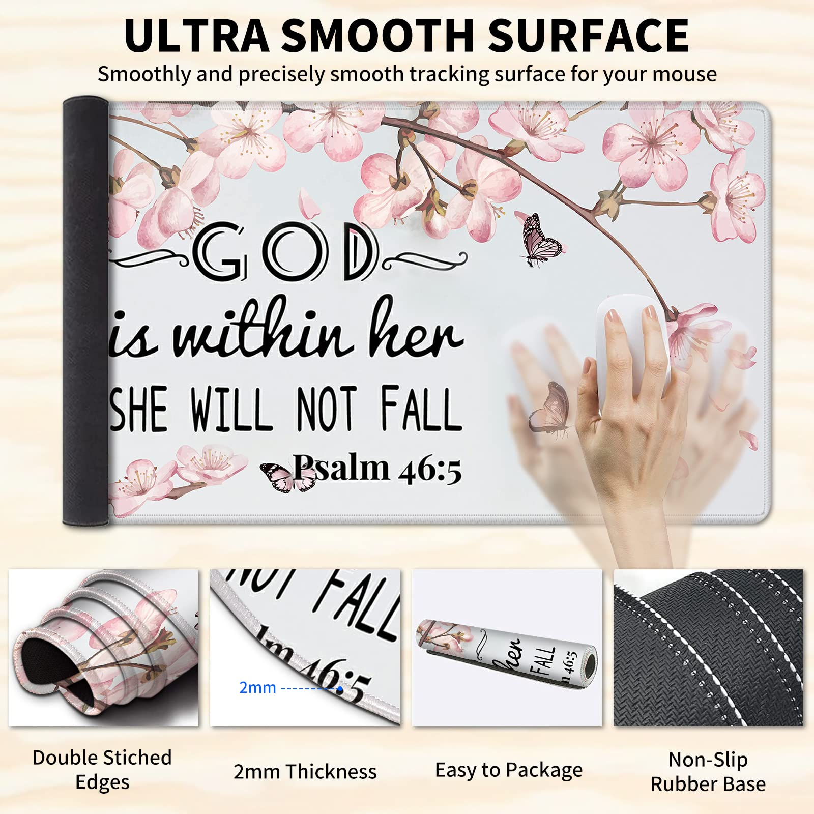 CGFGHHUY Gaming Mouse Pad Wrist Support and Desk Mat(35.4" x 15.7") and Keyboard Wrist Rest and Coasters 4 Pcs Set with Memory Foam Ergonomic Easy - View 3 of 7