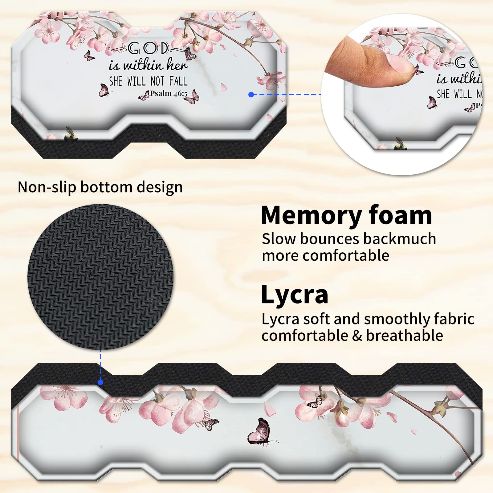 CGFGHHUY Gaming Mouse Pad Wrist Support and Desk Mat(35.4" x 15.7") and Keyboard Wrist Rest and Coasters 4 Pcs Set with Memory Foam Ergonomic Easy - View 4 of 7