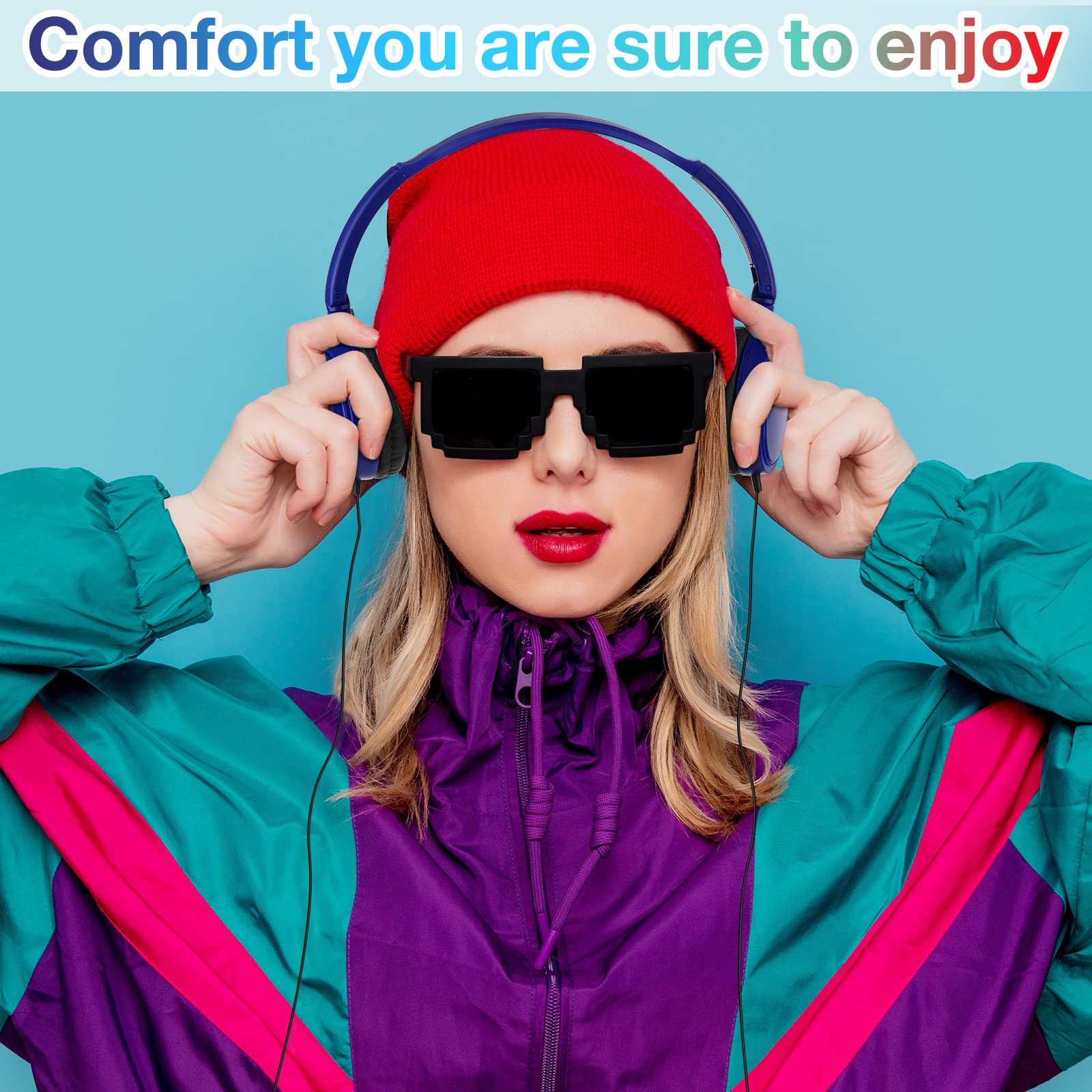 Yunsailing Yunsailing 18 Pack Classroom Headphones Bulk Wired Set for Kids School Adjustable Over Ear Earbuds Multicolor - View 5 of 7